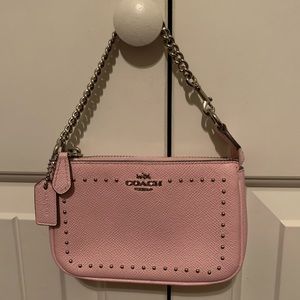 Coach mini pink studded bag